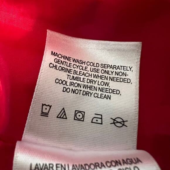 Liz Claiborne coat jacket red water resistant lined pockets zipper buttons Sz M - Picture 9 of 11